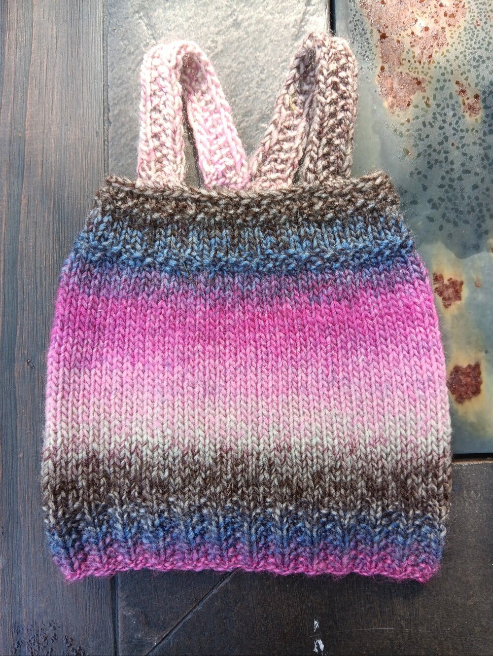 Handmade Hand Knit Baby Wild Violets Acrylic Racerback Tank Top Newborn NB